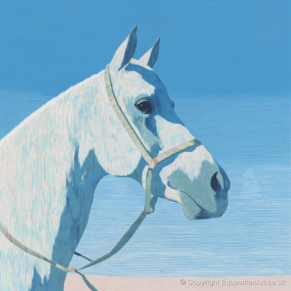Serene Grey Profile - horse breed art print and canvas by Simon Whitlock A.I