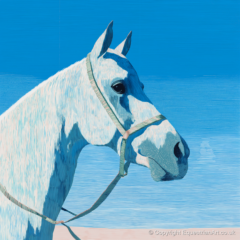 Serene Grey Profile - horse breed art print and canvas by Simon Whitlock A.I