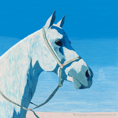 Serene Grey Profile - horse breed art print and canvas by Simon Whitlock A.I