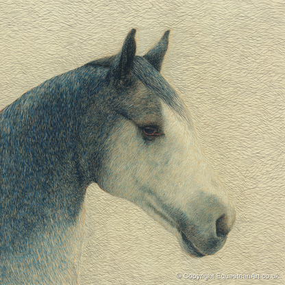 Serene Slate Profile - horse portrait art print and canvas by Arthur Sterling A.I