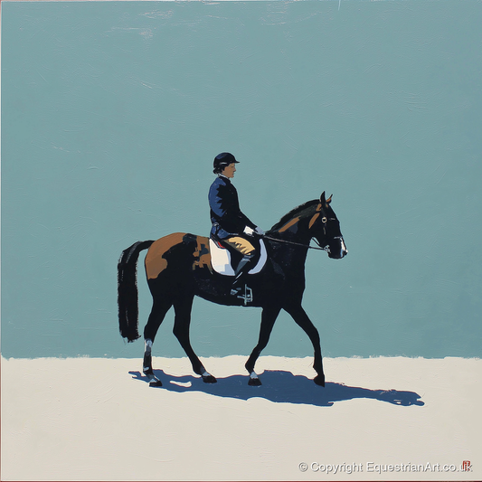 Serene Winter Dressage - dressage horse art print and canvas by Preston Hale A.I