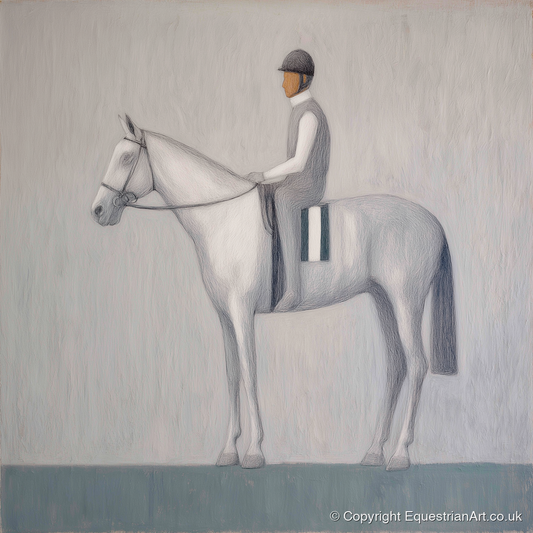 Serenity Before the Start - racing horse art print and canvas by Constance Haywood A.I