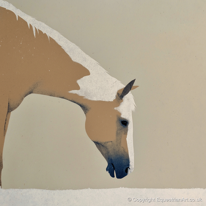 Serenity in Tan and Cream - horse portrait art print and canvas by Phillip Marbury A.I