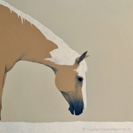 Serenity in Tan and Cream - horse portrait art print and canvas by Phillip Marbury A.I
