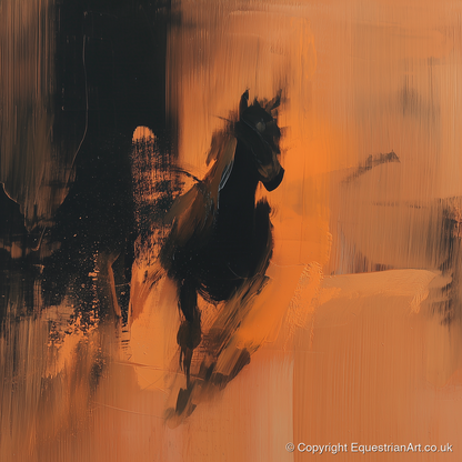 Shadow and Ember - horse portrait art print and canvas by James Yarborough A.I