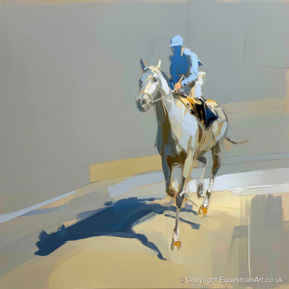 Shadows in the Paddock - racing horse art print and canvas by Elias Thorne A.I