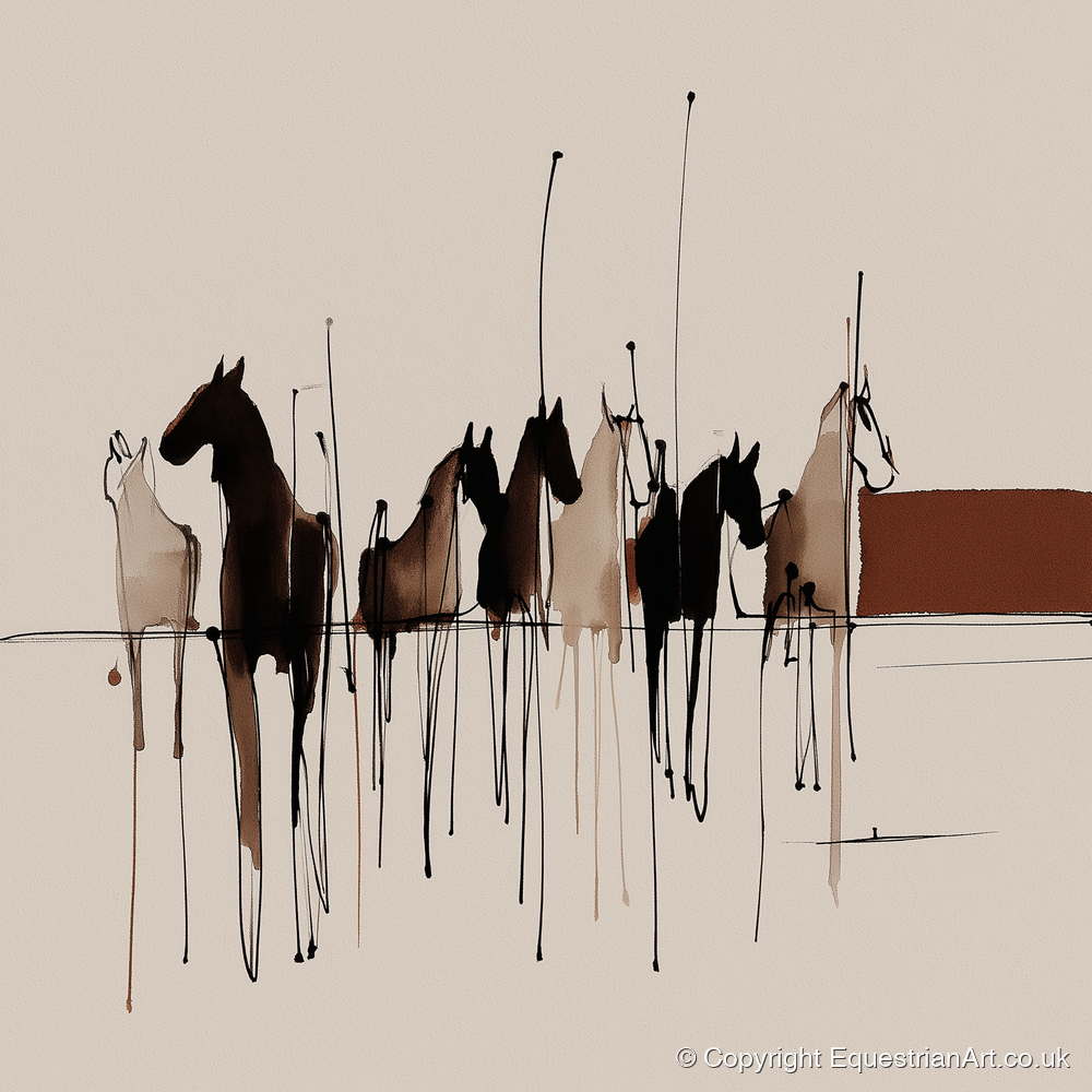 Shadows of the Herd - wild horses art print and canvas by Julian Vance A.I