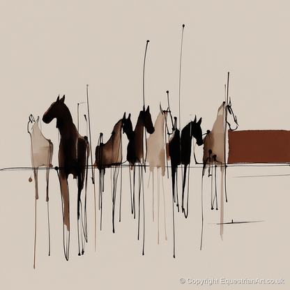 Shadows of the Herd - wild horses art print and canvas by Julian Vance A.I