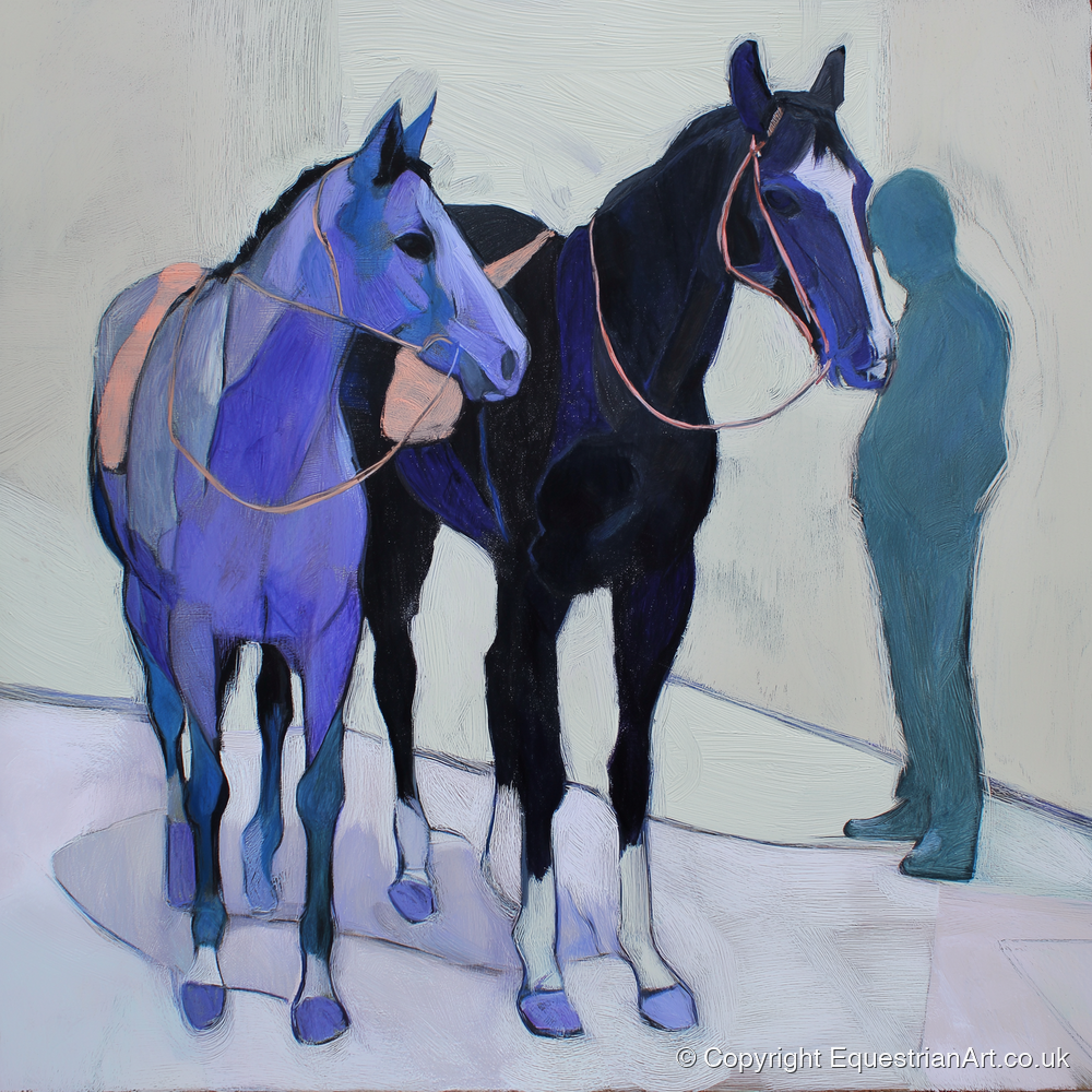 Shadows of the Yard - racing horse art print and canvas by Marcus Vane A.I