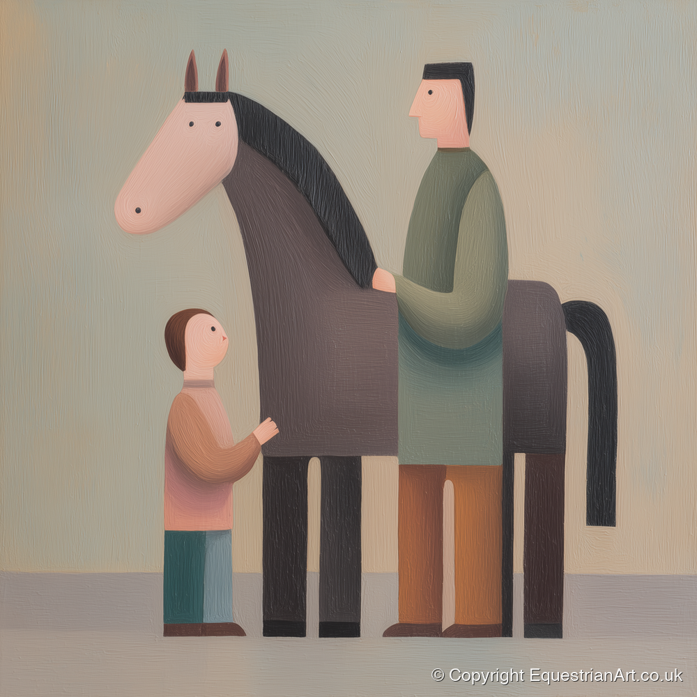 Shared Connection - horse & rider art print and canvas by Wallace Bingham A.I