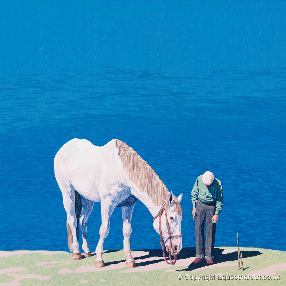 Shared Silence - horse & rider art print and canvas by Simon Whitlock A.I