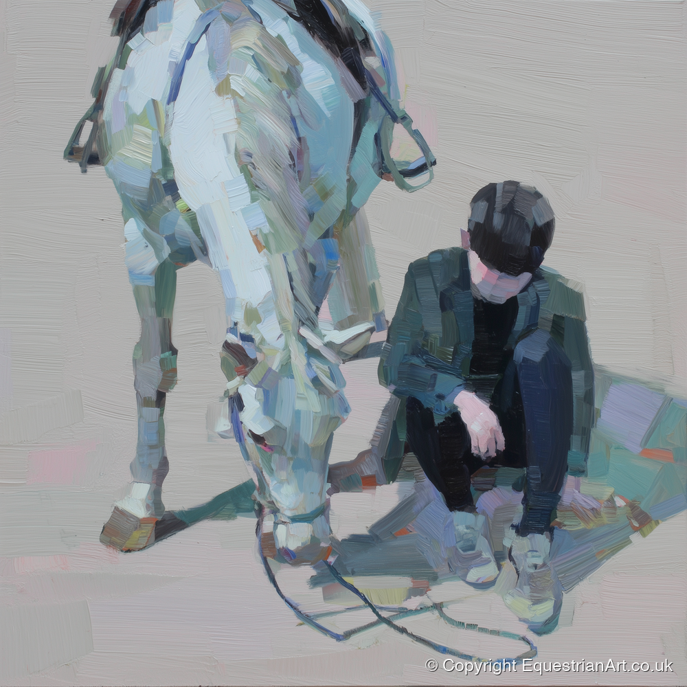 Shared Silence - horse & rider art print and canvas by Stella Waverly A.I