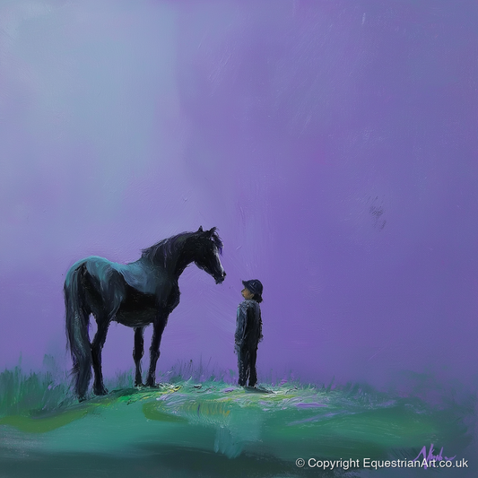 Shared Silence - horse & rider art print and canvas by Wesley Stanton A.I
