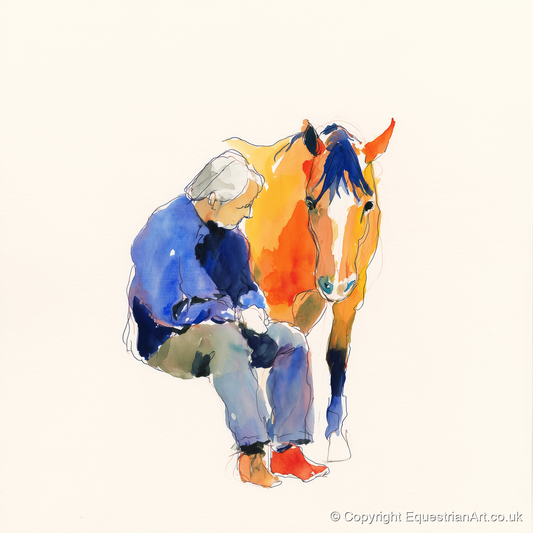 Shared Silence - horse & rider art print and canvas by Maxwell Flynn A.I
