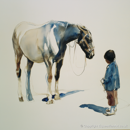 Silent Accord - horse & rider art print and canvas by Beatrice Langley A.I