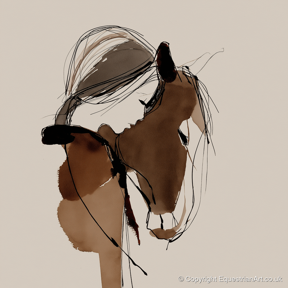 Silent Communion - horse & rider art print and canvas by Julian Vance A.I
