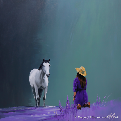 Silent Communion - horse & rider art print and canvas by Wesley Stanton A.I