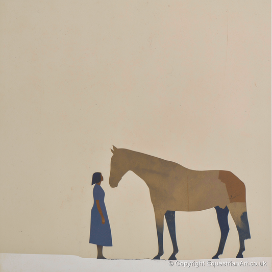 Silent Conversation - horse & rider art print and canvas by Phillip Marbury A.I