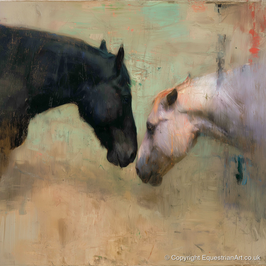 Silent Greeting - horse portrait art print and canvas by Nathaniel Reed A.I