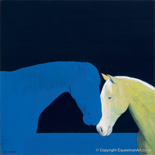 Silent Greeting - horse portrait art print and canvas by Malcolm Hastings A.I