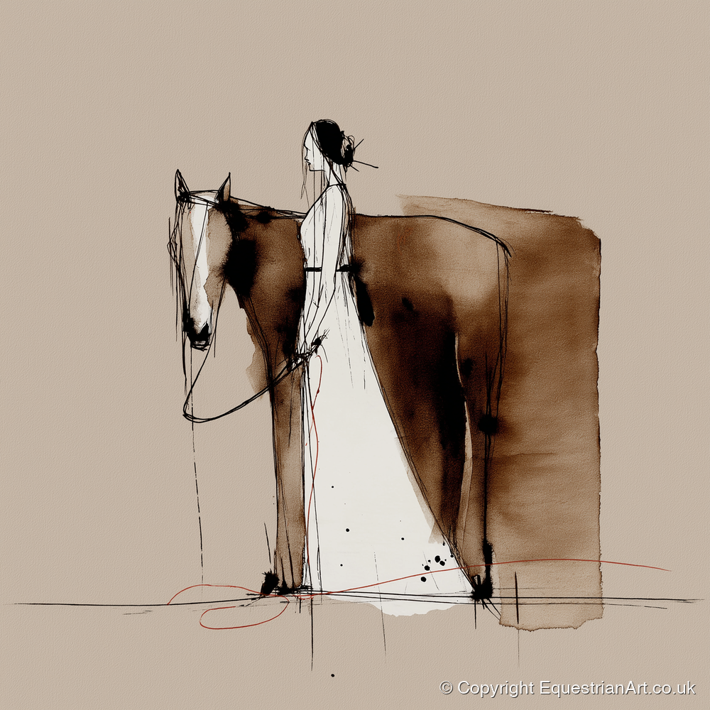 Silent Partnership - horse & rider art print and canvas by Julian Vance A.I