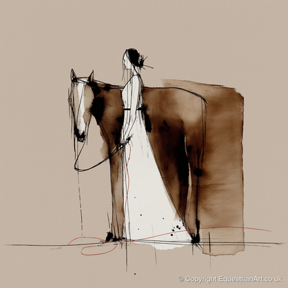 Silent Partnership - horse & rider art print and canvas by Julian Vance A.I