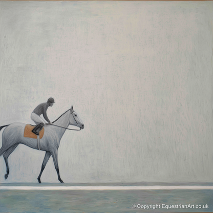 Silent Stride - racing horse art print and canvas by Constance Haywood A.I