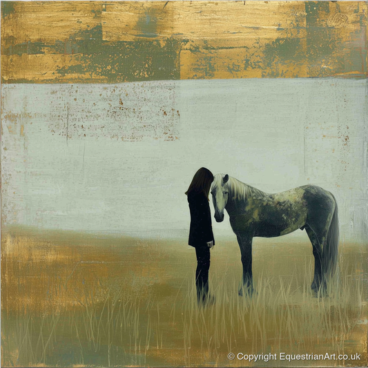 Silent Understanding - horse & rider art print and canvas by Graham Whitaker A.I
