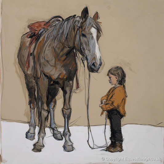 Silent Understanding - horse & rider art print and canvas by Jasper Montgomery A.I