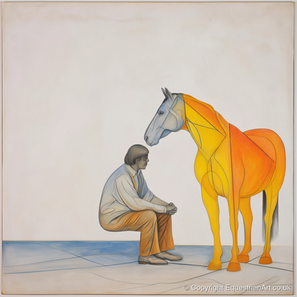 Silent Understanding - horse & rider art print and canvas by Cordelia Stanhope A.I