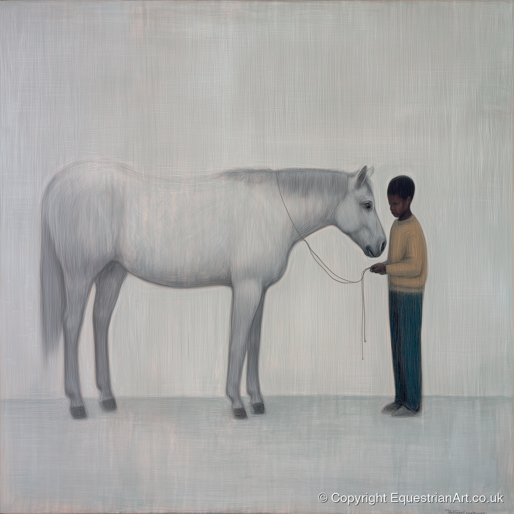 Silent Understanding - horse & rider art print and canvas by Constance Haywood A.I