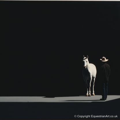 Silent Western Partnership - western horse art print and canvas by Adelaide Calloway A.I