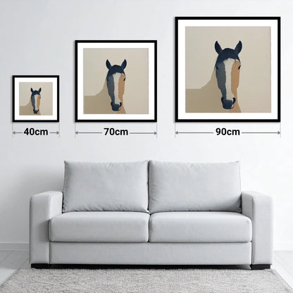 Contemporary Painted Blaze - size guide showing 40cm, 70cm and 90cm art prints