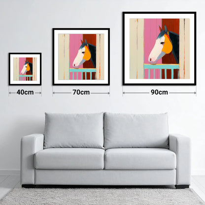 Over the Turquoise Door - size guide showing 40cm, 70cm and 90cm art prints