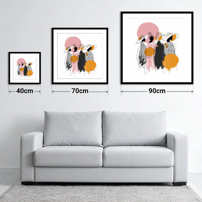 Trackside Elegance - size guide showing 40cm, 70cm and 90cm art prints
