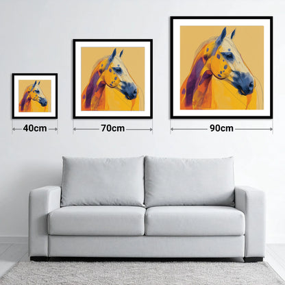 Radiant Appaloosa Profile - size guide showing 40cm, 70cm and 90cm art prints