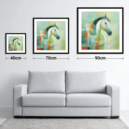 Modern Abstract Profile - size guide showing 40cm, 70cm and 90cm art prints