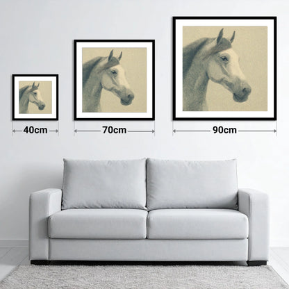 Noble Engraved Profile - size guide showing 40cm, 70cm and 90cm art prints
