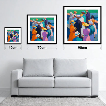 Colours of the Enclosure - size guide showing 40cm, 70cm and 90cm art prints