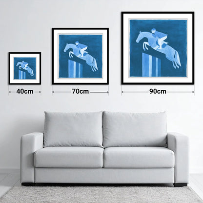 Azure Ascent - size guide showing 40cm, 70cm and 90cm art prints