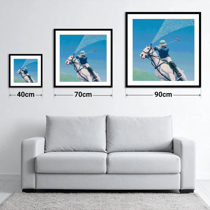 Skyward Swing - size guide showing 40cm, 70cm and 90cm art prints