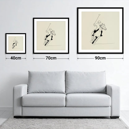 Fluidity of the Chukka - size guide showing 40cm, 70cm and 90cm art prints