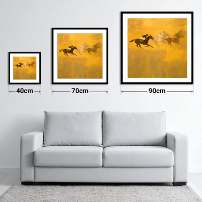 Golden Dust Runners - size guide showing 40cm, 70cm and 90cm art prints