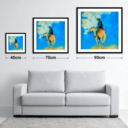 Vivid Western Horizon - size guide showing 40cm, 70cm and 90cm art prints