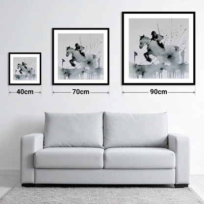 The Bold Clearance - size guide showing 40cm, 70cm and 90cm art prints