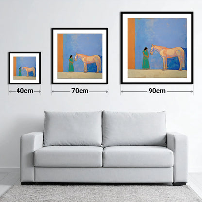 Silent Understanding - size guide showing 40cm, 70cm and 90cm art prints