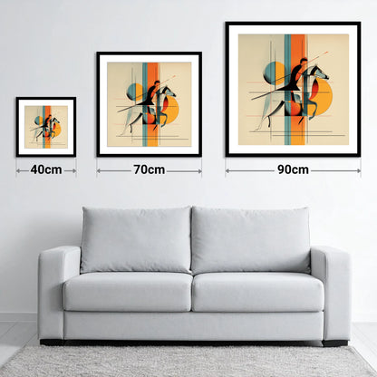 Structured Stride - size guide showing 40cm, 70cm and 90cm art prints