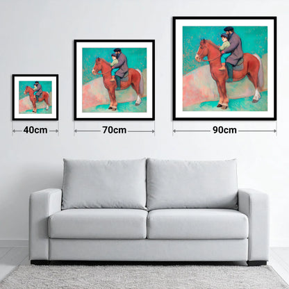 A Shared Journey - size guide showing 40cm, 70cm and 90cm art prints