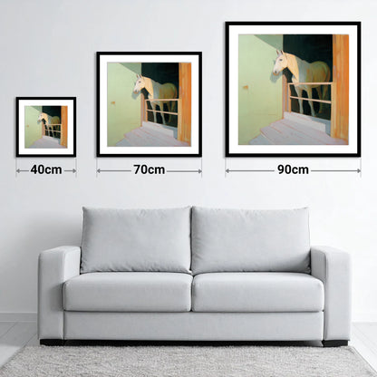 Sunlight and Shadows - size guide showing 40cm, 70cm and 90cm art prints