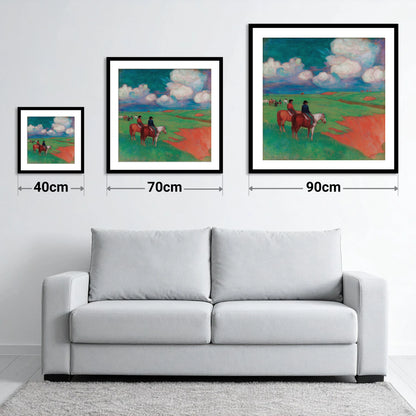 Vivid Frontier Horizons - size guide showing 40cm, 70cm and 90cm art prints
